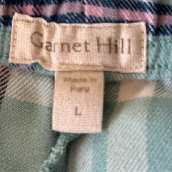 Garnett Hill Blue Plaid Flannel PJ Bottom’s, Women’s Large - Picture 3 of 5